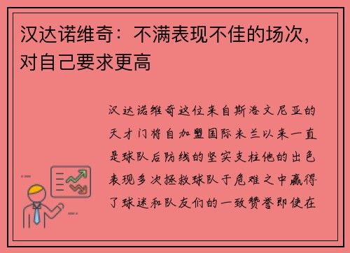 汉达诺维奇：不满表现不佳的场次，对自己要求更高